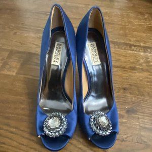 Badgley Mischka Jeannie Peep-Toe Pumps Heels Sapphire Size 9
